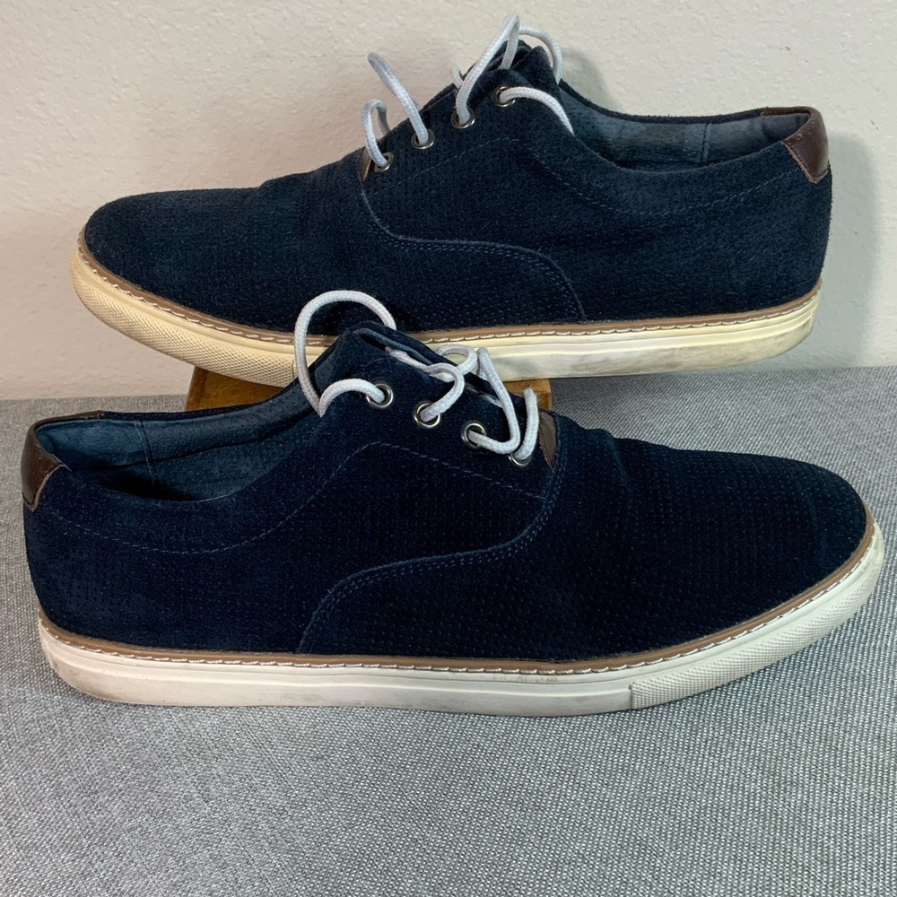 Navy Suede Derby Shoes Mens 9.5D Joseph Abboud